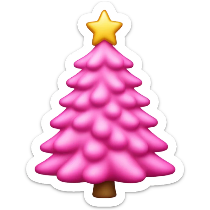 pink Christmas tree sticker