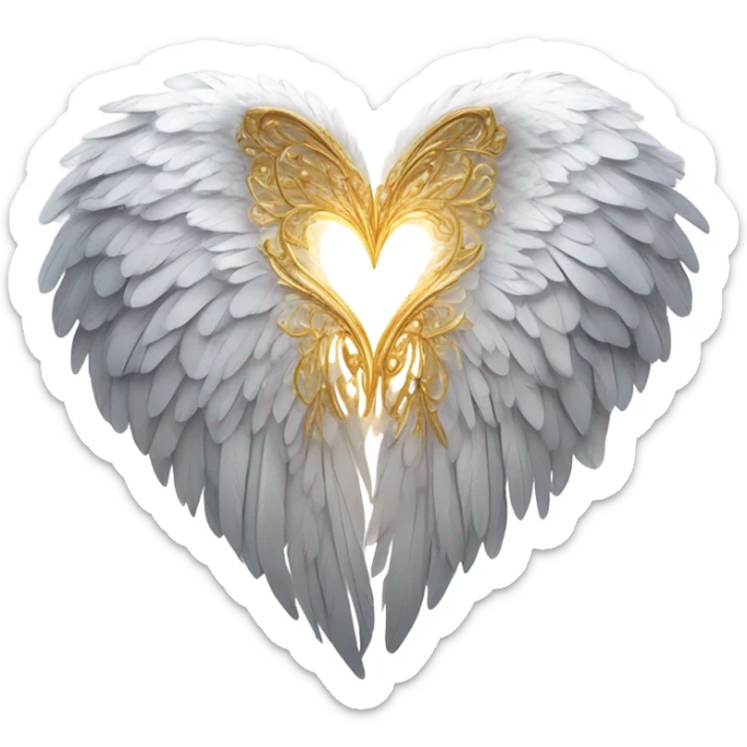 heart with angel wings sticker
