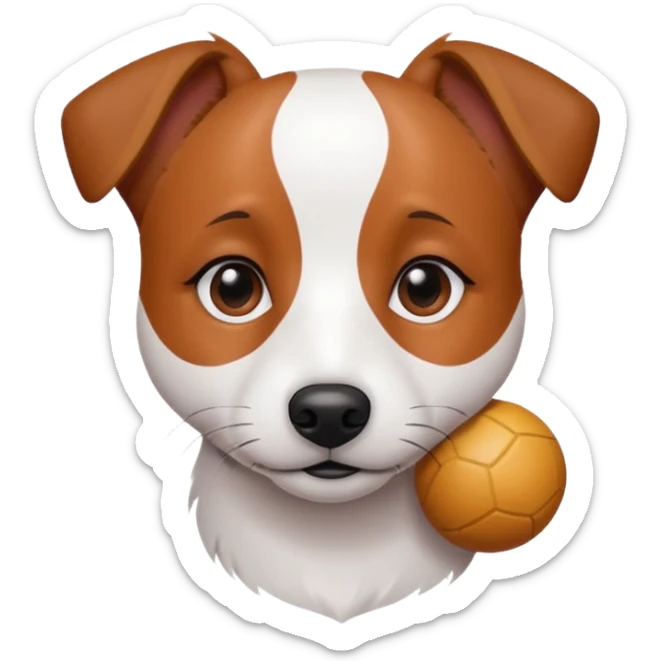 Chien jack Russel blanc avec deux tache marron sur ses yeux île dort en boule  sticker