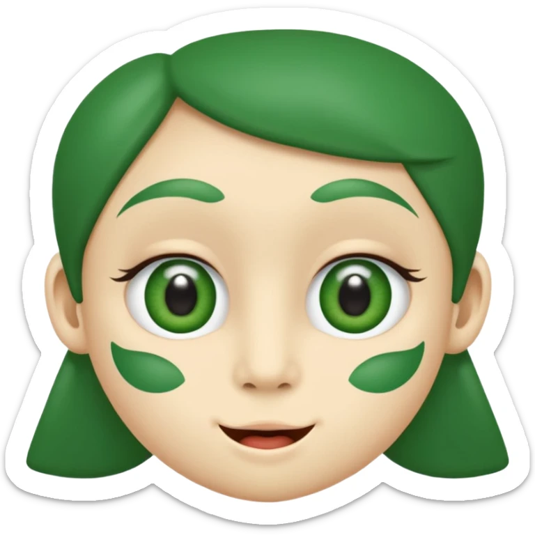 Number four with color green, cute eyes and four mouth from milke salcedo number lore sticker