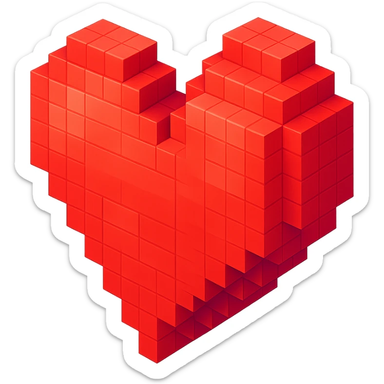 Heart red sticker