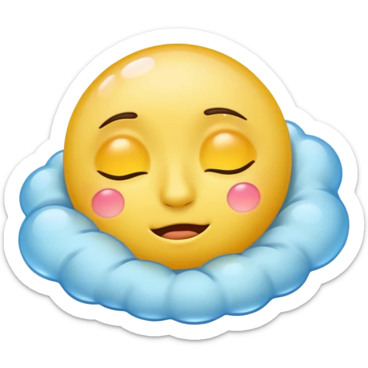 cartoon sticker of a sleepy emoji with a sleep bubble, colorful and cheerful, no text, suitable for WhatsApp and Instagram sticker