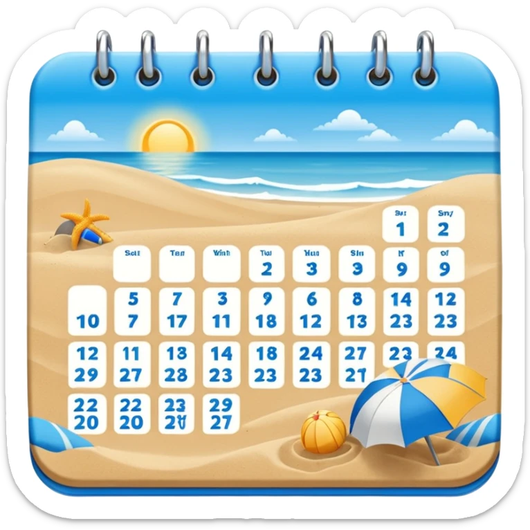 calendario playero con los todos dias dell mes de marzo donde esten señalados los dias 21 22 y 23 sticker