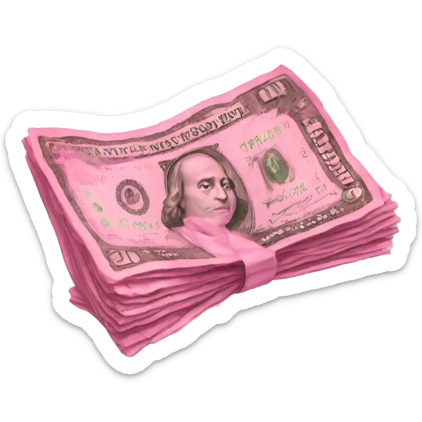 Pink money sticker