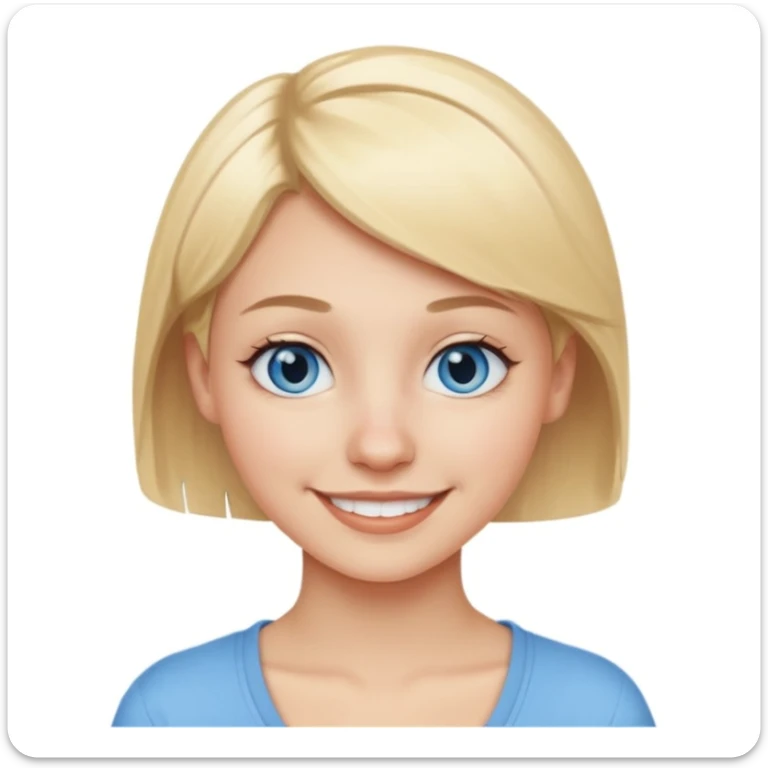 20 year old woman with short blonde hair, a nose piercing and blue eyes  sticker