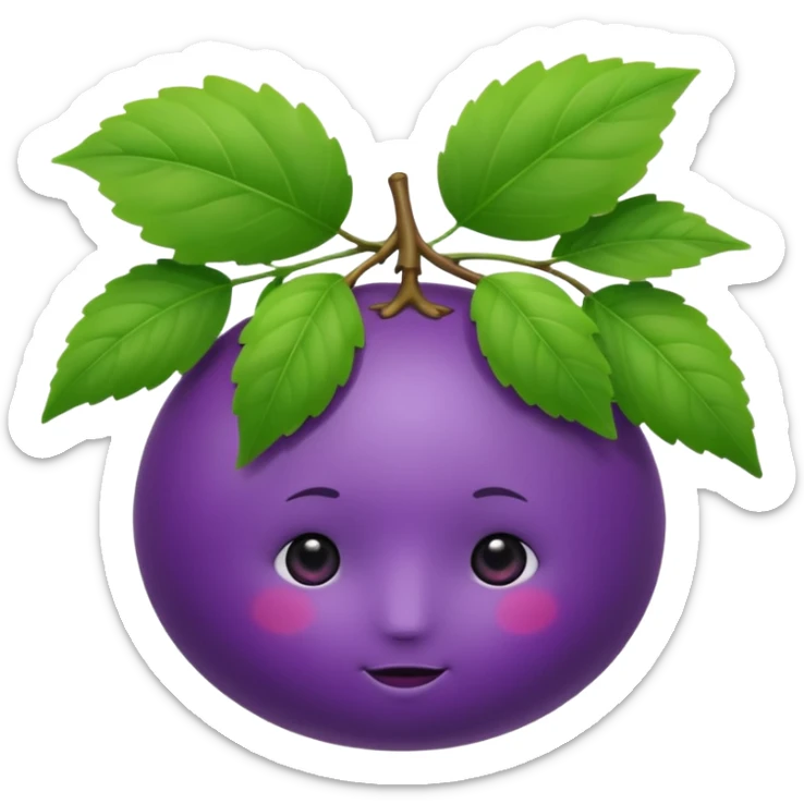 A Purple Berry With No Face In A Bush sticker