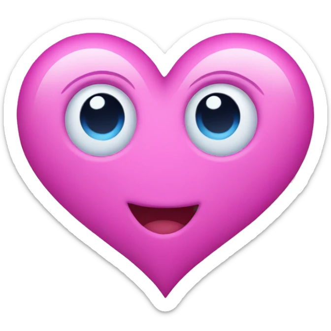 Heart eyes emoji but the hearts are blue and pink sticker