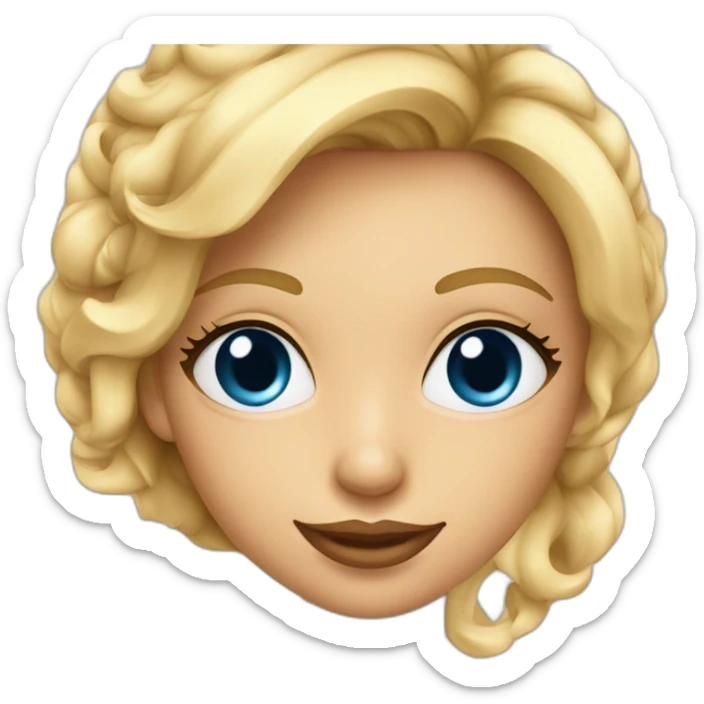 fille blonde bronzé avec les cheveux au carré et les yeux bleu en train de un cocktail plus grand que sa tête sticker