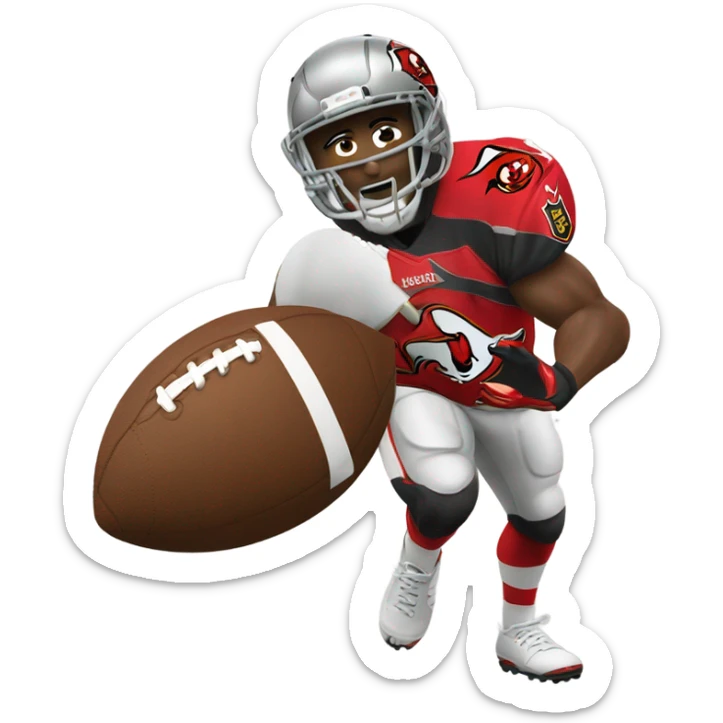  Tampa Bay Buccaneers football player with football  sticker