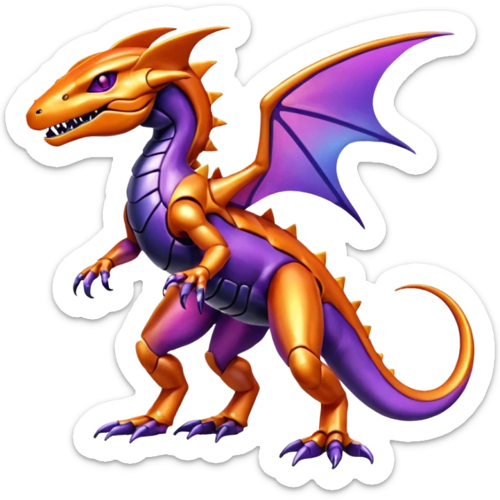 Shiny Iridescent Genesect-Salandit-Fakémon-hybrid-creature (full body)  sticker