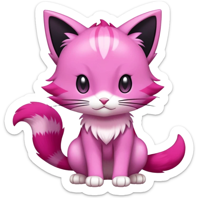 Shiny Exotic Purrloin-Skitty-Pokémon-Fakémon-hybrid-creature (full body) sticker
