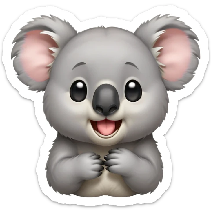 cinematic-cute-yawning-koala-portrait-emoji,-head-tilted-slightly-with-a-dramatic,-wide-open-yawn,-showcasing-a-soft,-downy-grey-fur-with-drooping-ears-and-round-eyes-barely-open-in-drowsy-contentment,-simplified-yet-irresistibly-adorable sticker