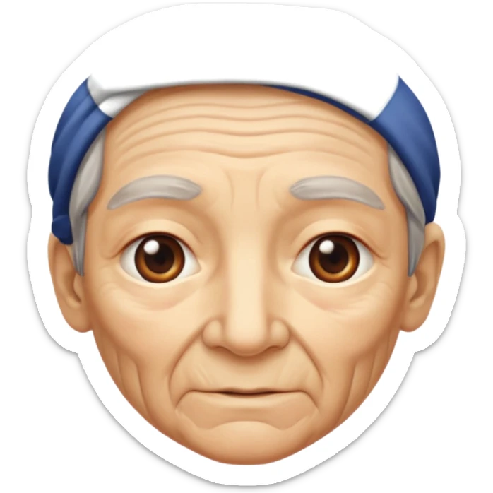 cara vieja por un lado y cara rejuvenecida por otro lado sticker