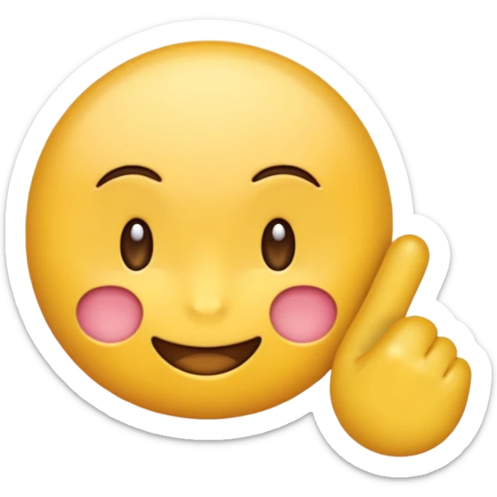 một emoji cảm xúc hạnh phúc, chỉ gồm 2 con mắt,  mắt trắng, má hồng sticker