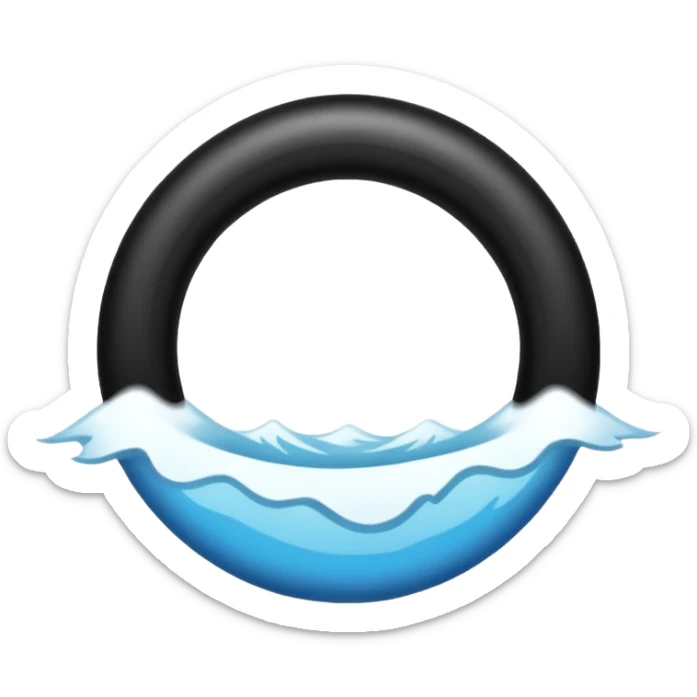 Quiero un logo de un círculo negro con una fina línea blanca vertical y una línea horizontal más gruesa que apunte hacia la izquierda. sticker