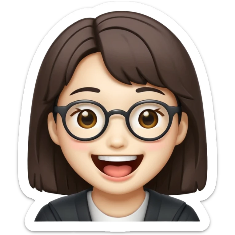 traditional Korean dokkaebi playfully laughing, cute and simple, Slack emoji style sticker