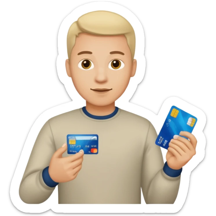 u forgot the credit card make his left hand hold the card but the rest is good sticker