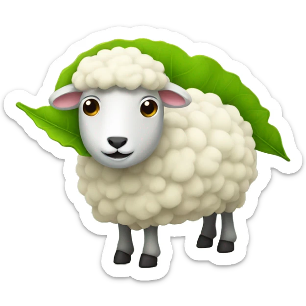 Leaf sheep sticker