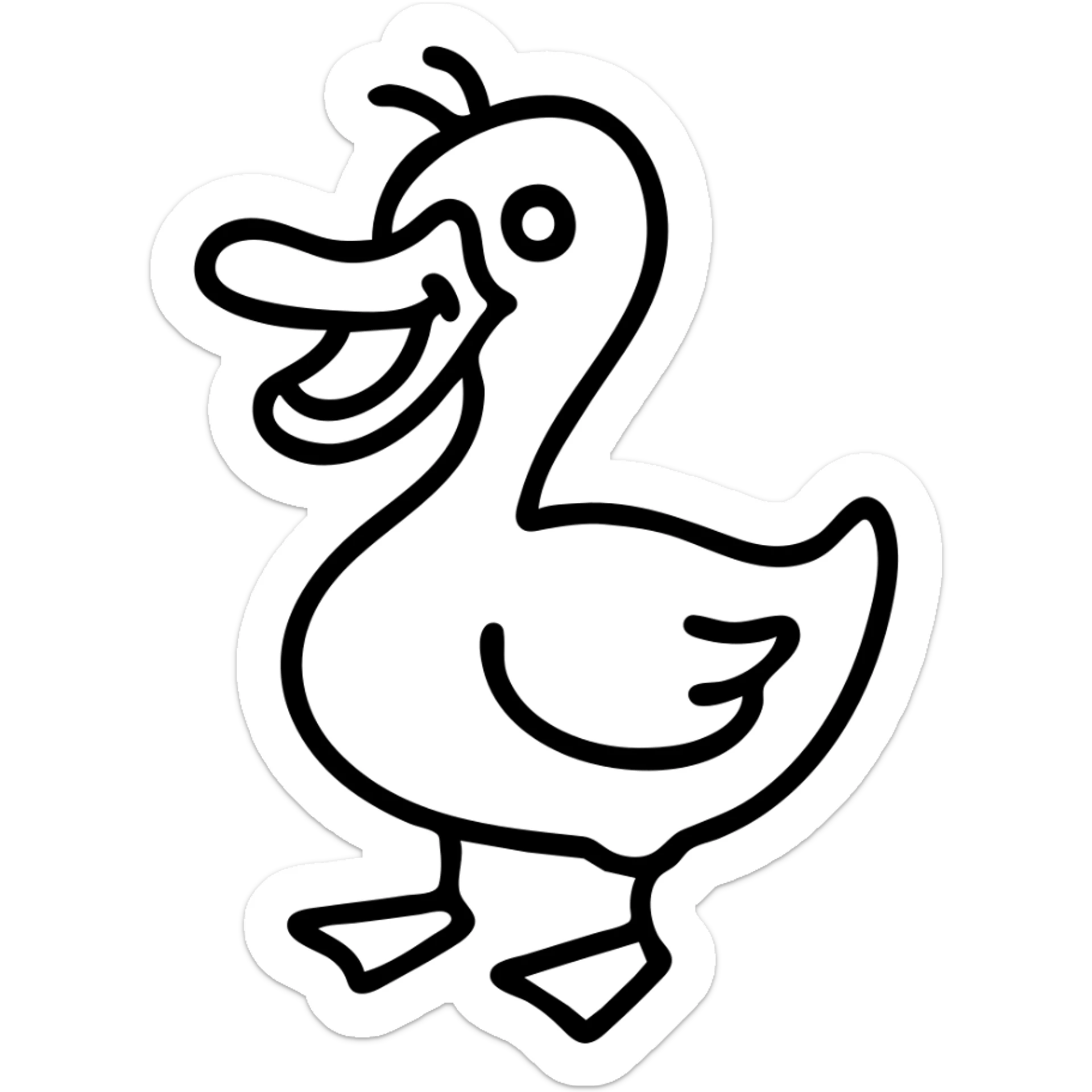silly goose, exaggerated features sticker