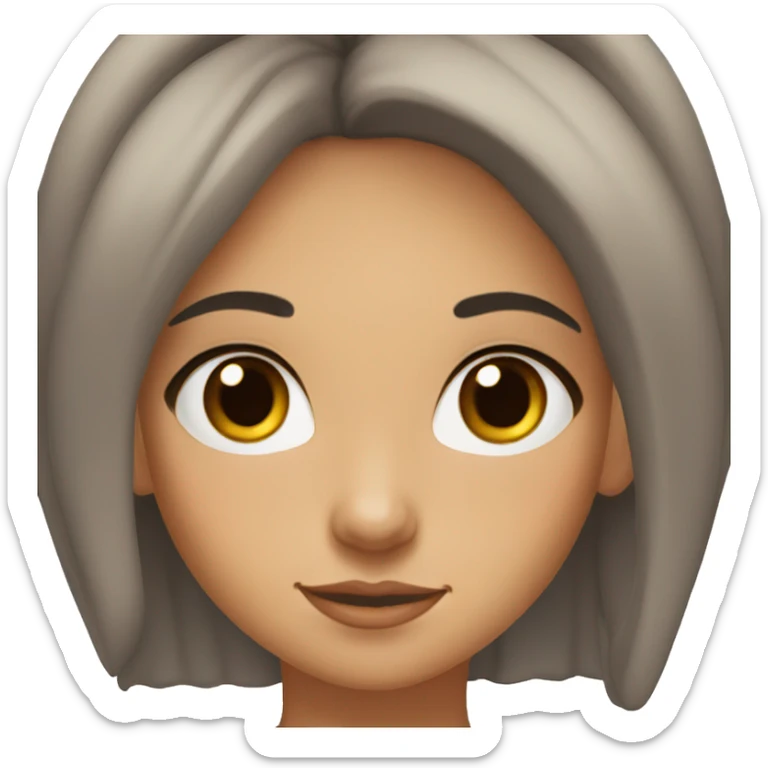 girl, big nose, black hair in bun, hoop earrings, brown eyes, tan skin, freckles sticker