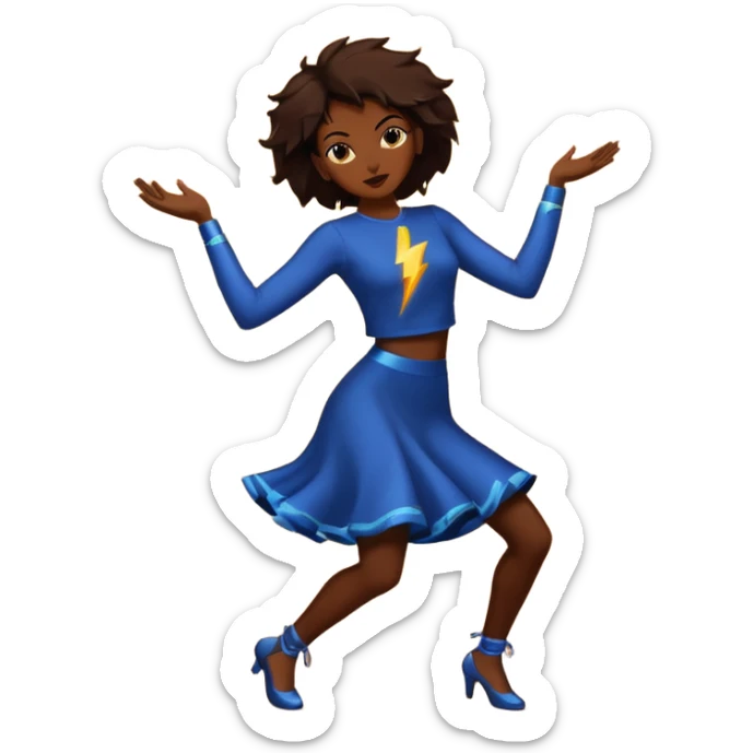 All Brown silhouette of a female dancing with thunder in the background  sticker
