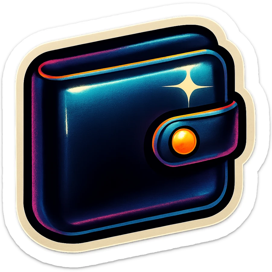 simple black wallet sticker