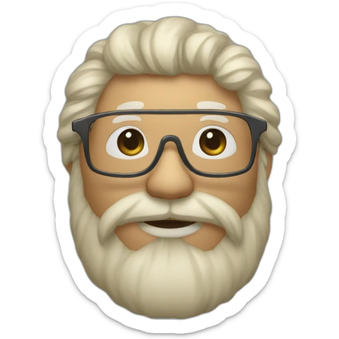 Un homme avec des lunettes et avec grande barbe et beaucoup de cheveux sticker