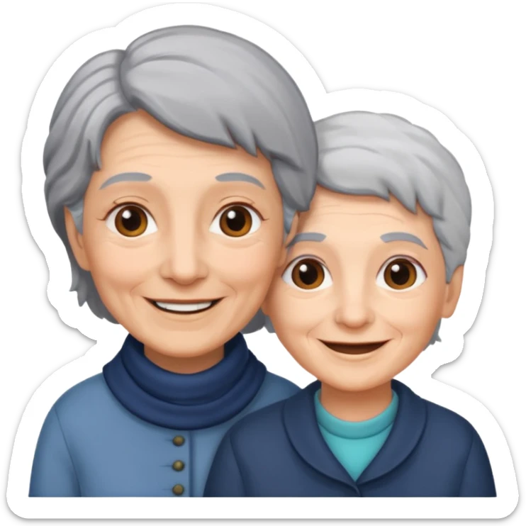 lo mismo que estas haciendo solo coloca alado de la abuela un hombre joven  sticker