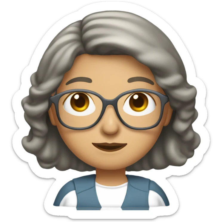 Mujer de unos 70 años pelo muy corto casi rapada liso blanco  sticker