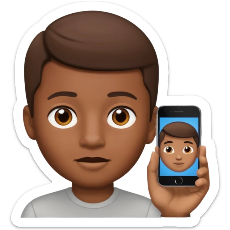 Make me a boy memoji with braun skin color Make me a boy memoji with braun skin color sticker