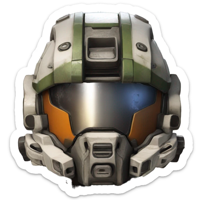 design me a emoji of Jack Cooper’s helmet from Titanfall 2. the front of the helmet facing straight forward, a straight on view of it. sticker