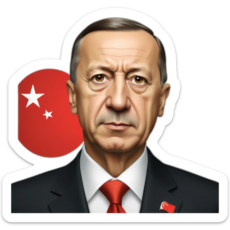 a-portrait-of-recep-tayyip-erdogan-looking-at-turkey-flag sticker