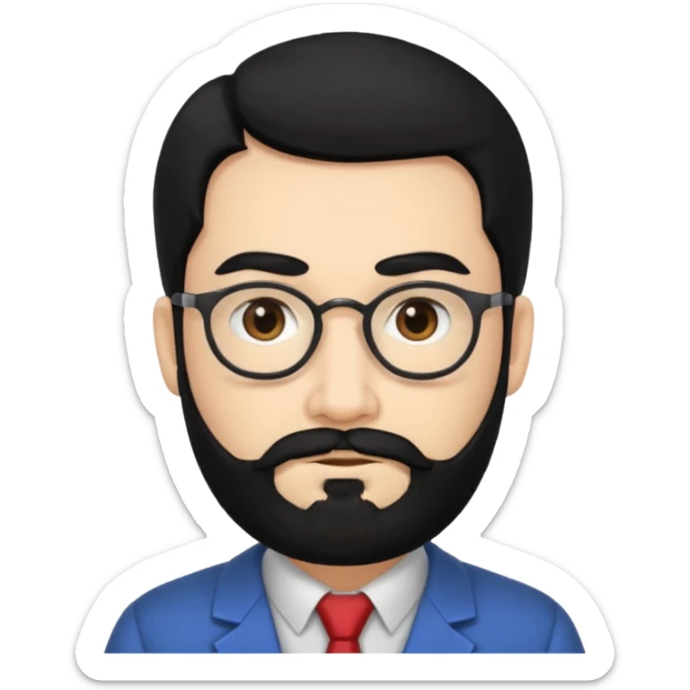 Professor in the la casa de papel TV show, with black hair and beard sticker