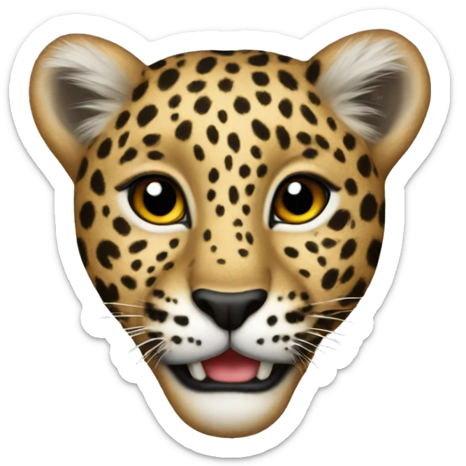 Leopard heart sticker