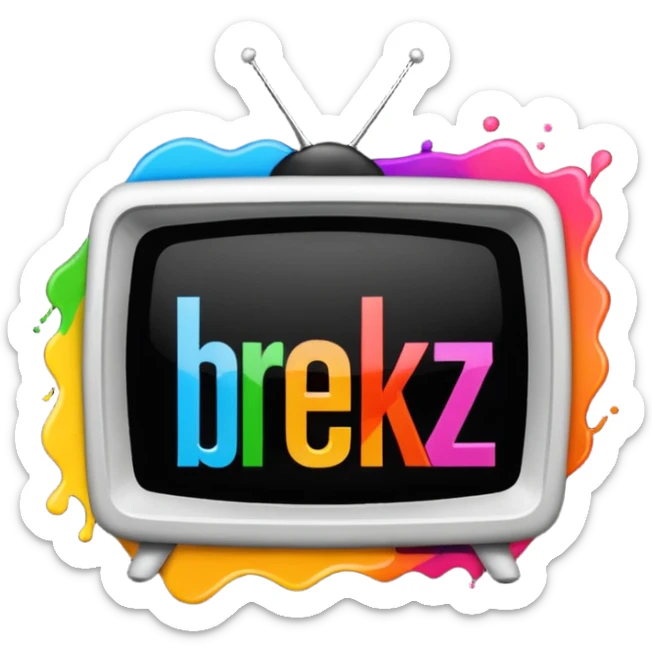 un gif texte qui défile  "BREAKSTYLEZ TV"  change de couleur sur fond noir sticker