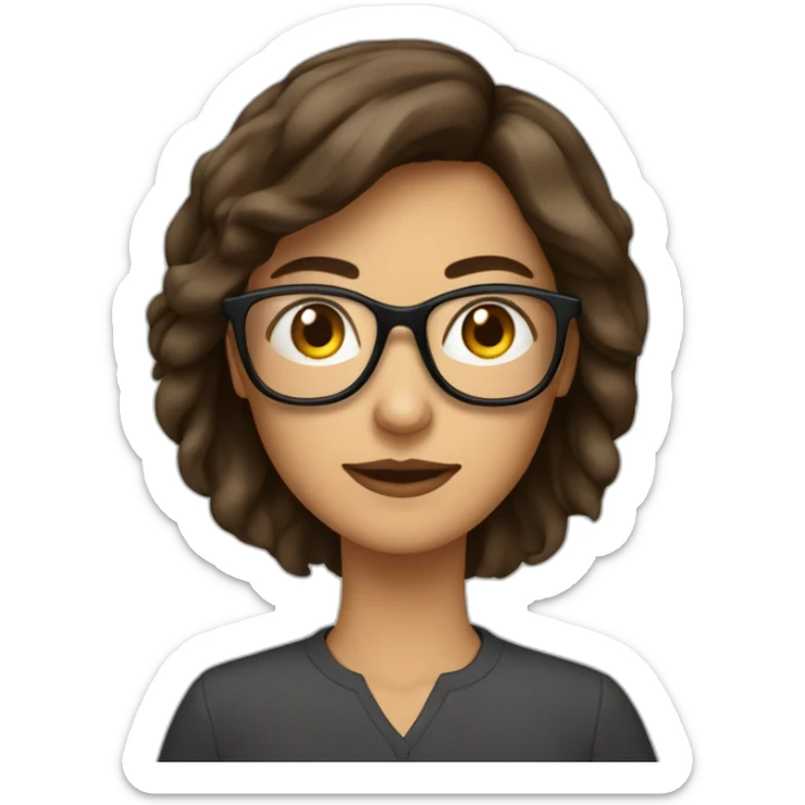 Une femme brune avec un carré et des lunettes sticker