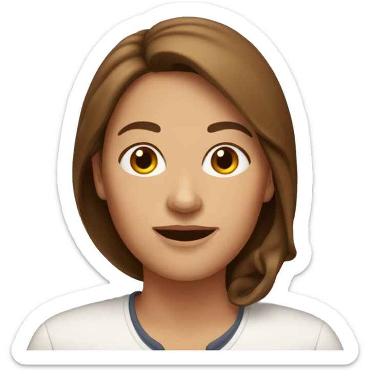 Mom with brown hair sticker