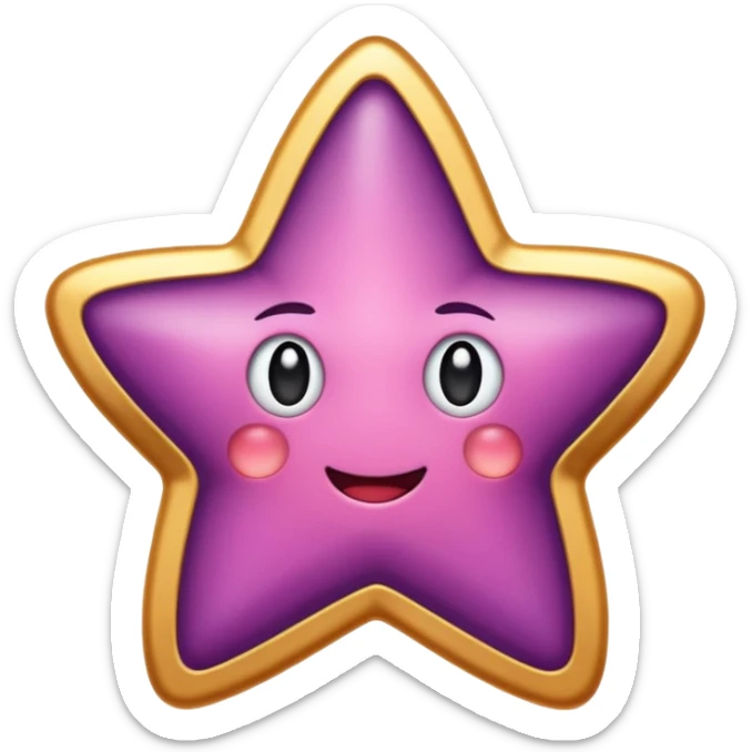 Quiero un emoji de estrella, pero que la estrella sea de oro rosa y brilli brilli con chispitas moradas El emojo qie sea para el whatsapp sticker