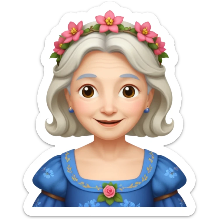 The kind and amiable grandmother in medieval fairy tales sticker