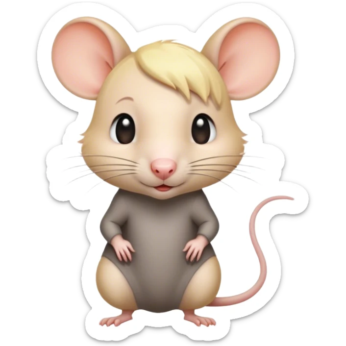 beautiful girl rat with shortish blonde hair standing up sticker