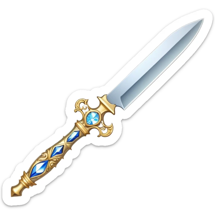 An ornate gilded knife with the blade made of space crystal sticker