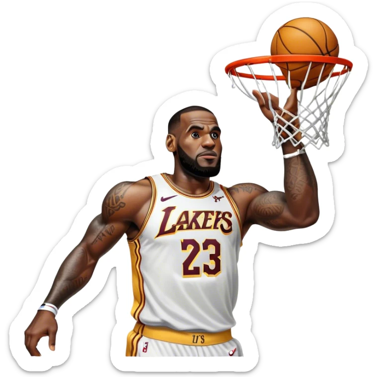 can i get an emoji of lebron james dunking the ball like he is a hindu god? sticker