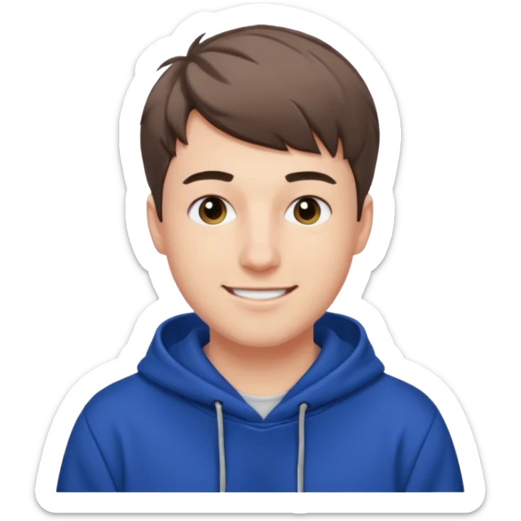 Draw MrBeast in casual hoodie with short hair & friendly smile. sticker