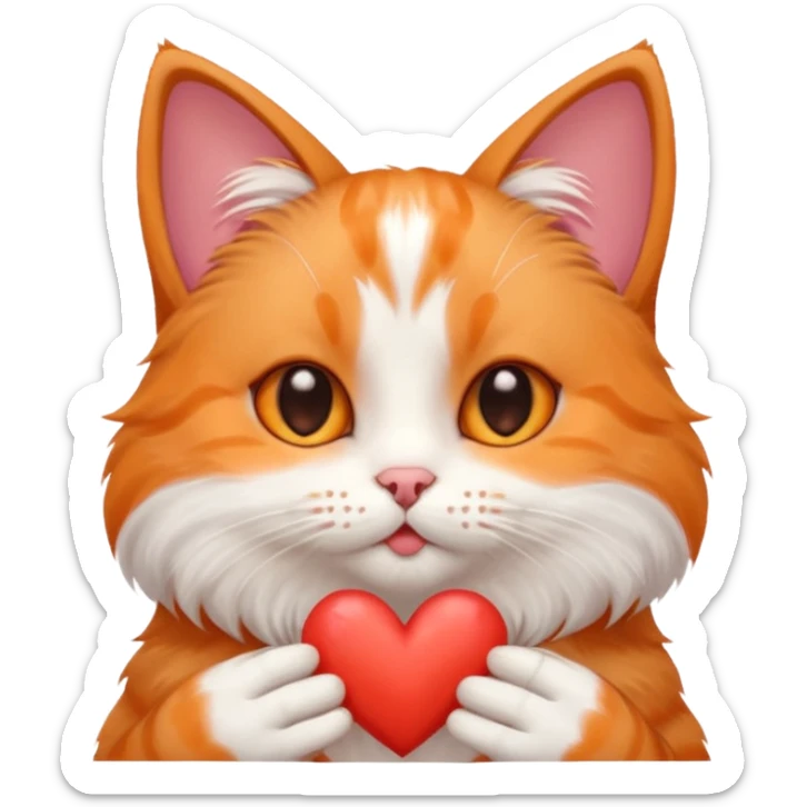 O pisica trimite pupici cu inimioare Sorinei sticker