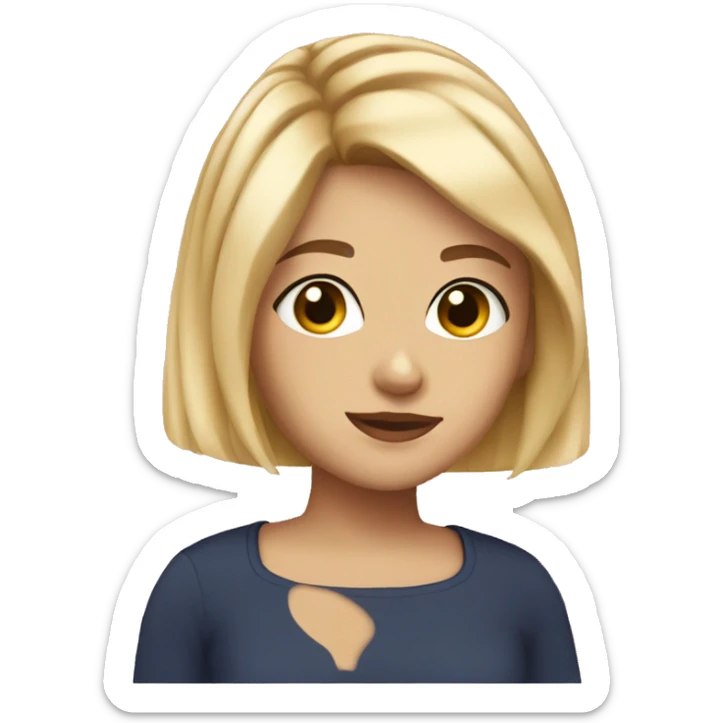 blonde hair with short hair lue eyes with a cat in her hand sticker
