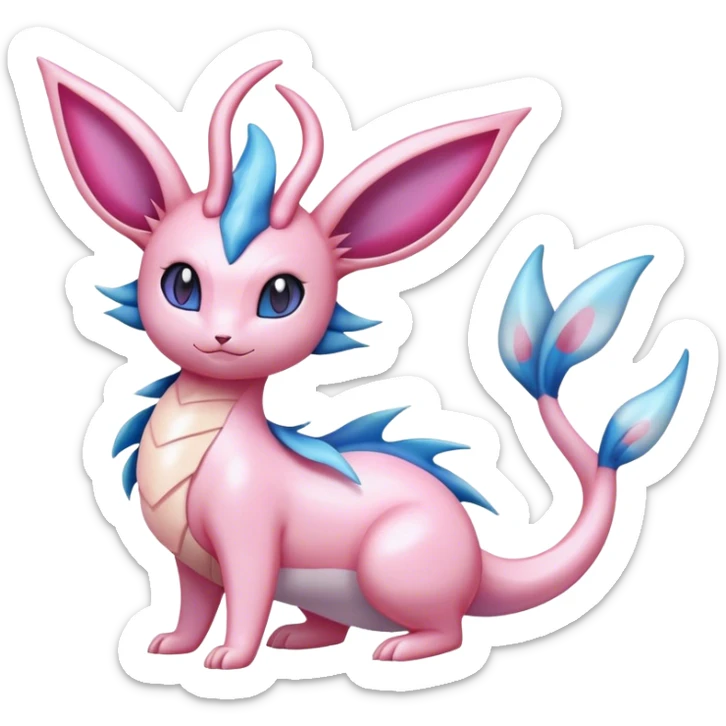 Shiny Cute Milotic-Sylveon-Espeon-Vaporeon-Dragonair-Pokémon full body sticker