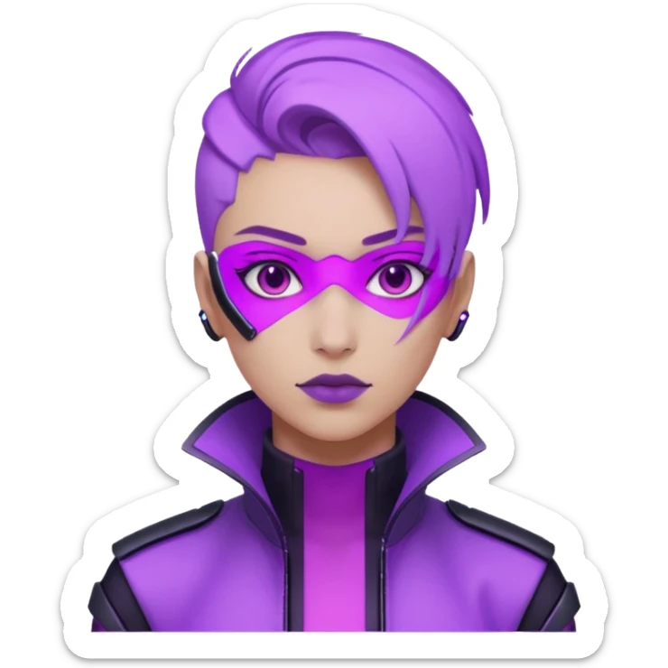 neutre gender neon cyberpunk light purple, I don't want you to use props sticker