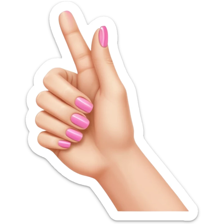 Woman’s hand with pink nail polish giving thumbs up sticker
