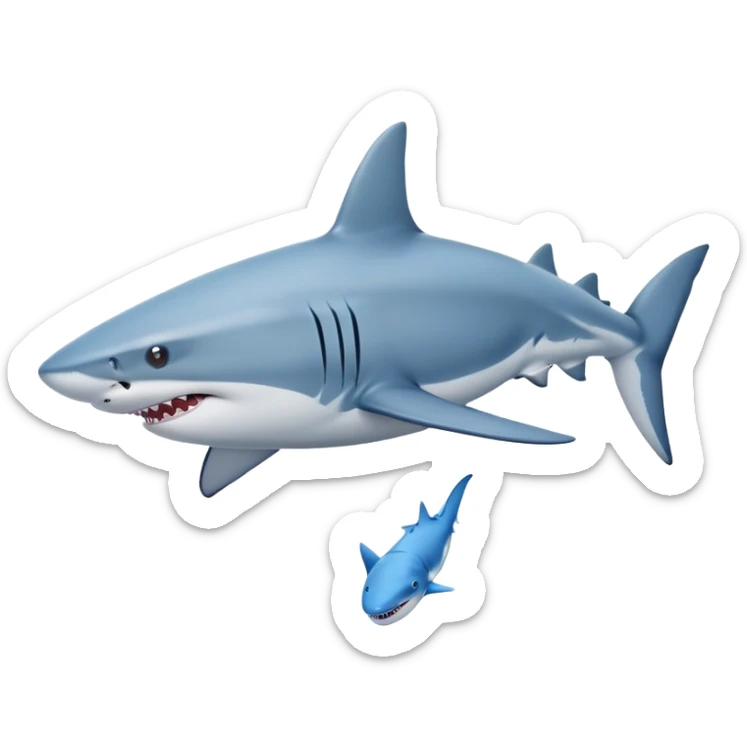 tiburon con pies y zapatos azules en los pies sticker