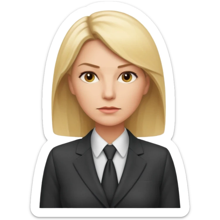 serious blond business woman in her forties in full suit sticker